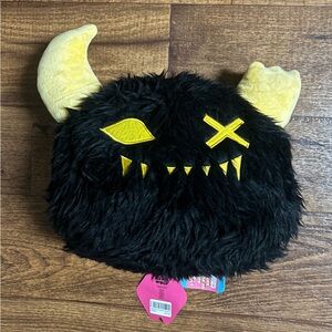 Meow-Wolf ~Snaggy Mascot ~Fuzzy Black & Yellow Monster Plush Stuffed Animal ~New